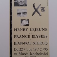 Affiche pour l'exposition x3 , au Musée Ianchelevici (La Louviére) , du 22 janvier au 19 février 1995